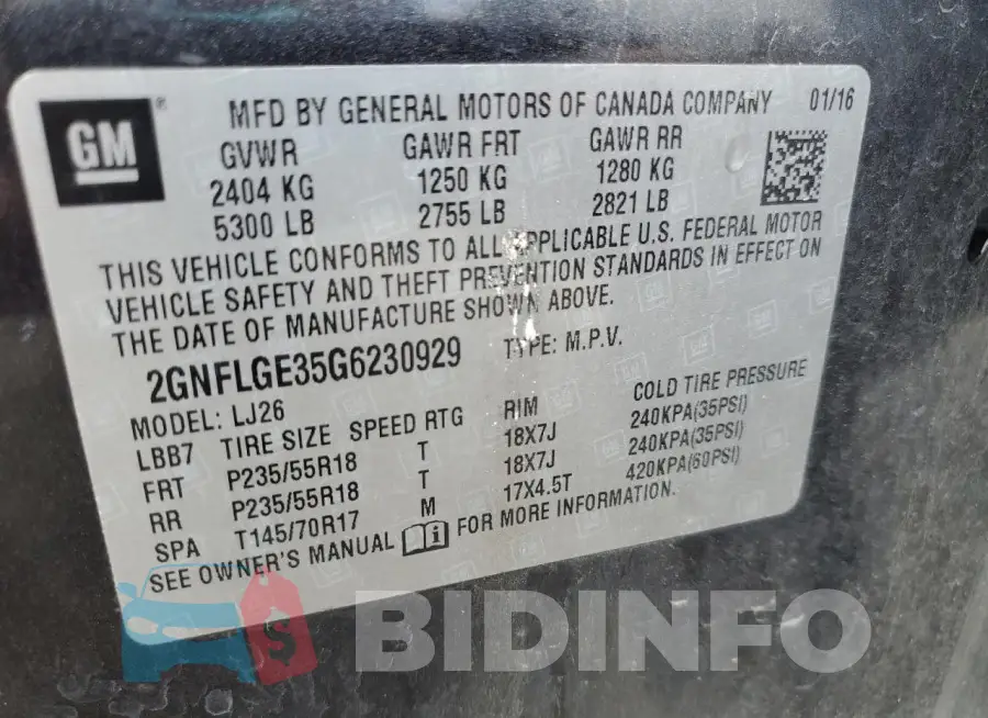 2GNFLGE35G6230929 Photo# 13
