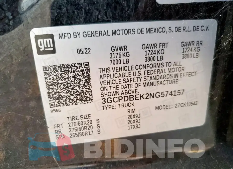 3GCPDBEK2NG574157 Photo# 12