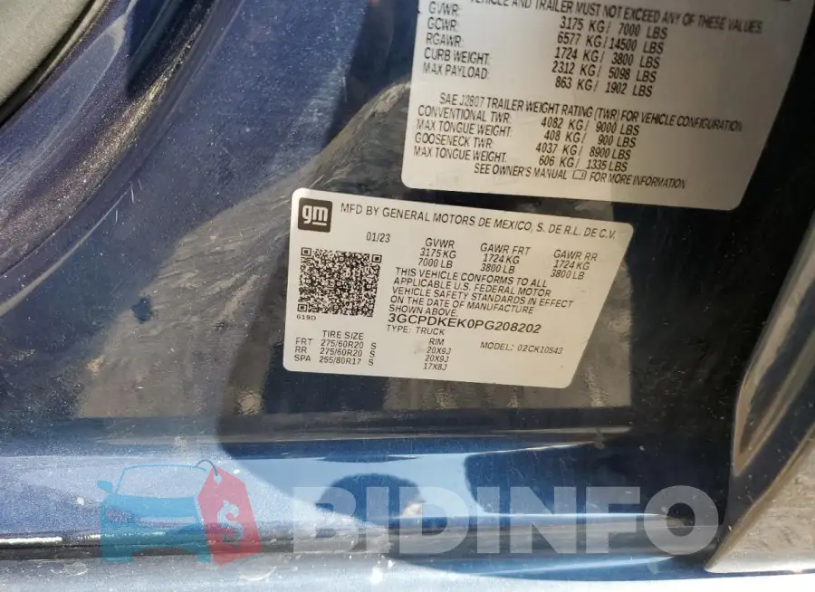 3GCPDKEK0PG208202 Photo# 12