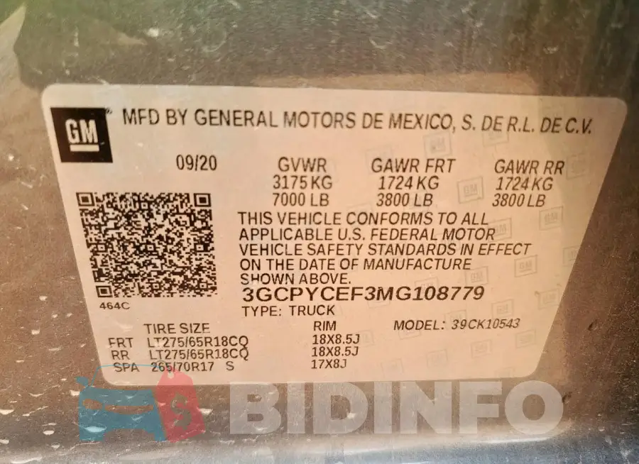 3GCPYCEF3MG108779 Photo# 12