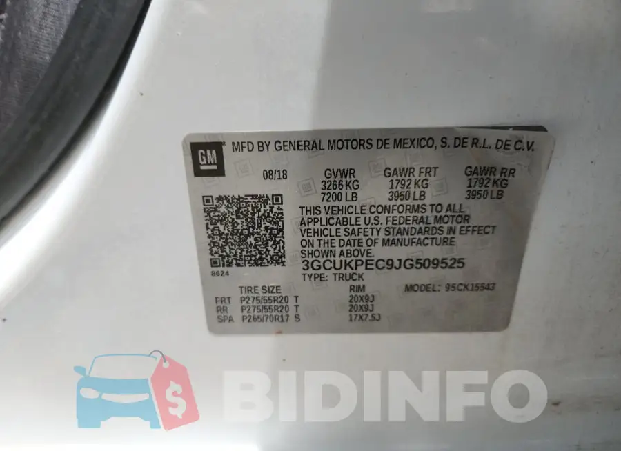 3GCUKPEC9JG509525 Photo# 12