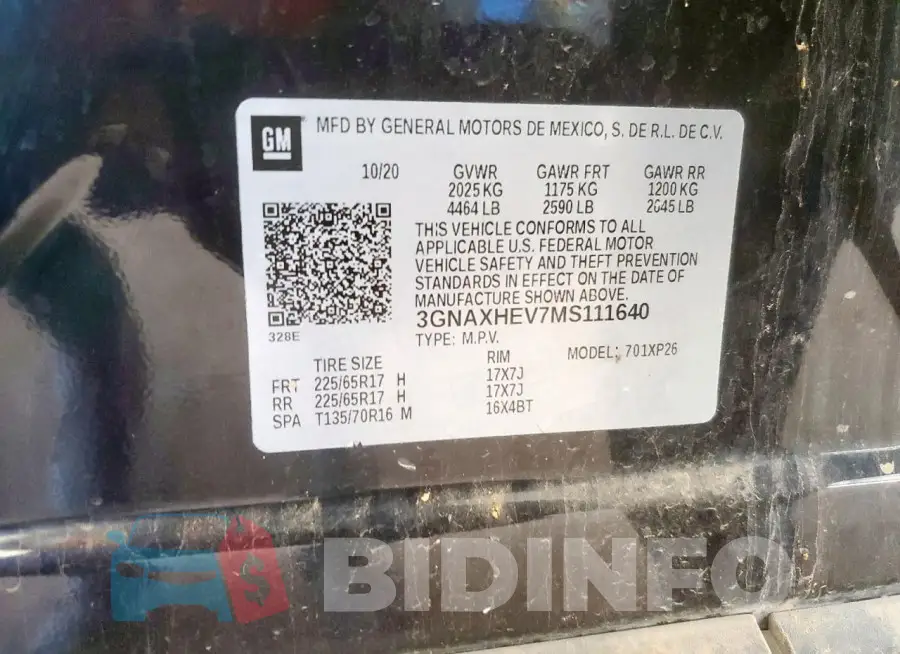 3GNAXHEV7MS111640 Photo# 14