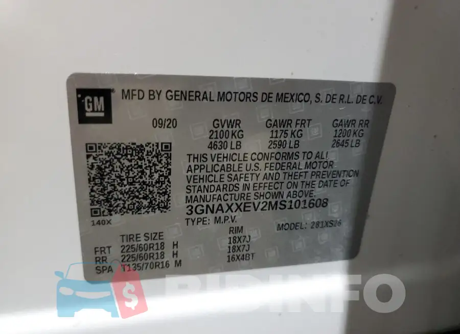 3GNAXXEV2MS101608 Photo# 14