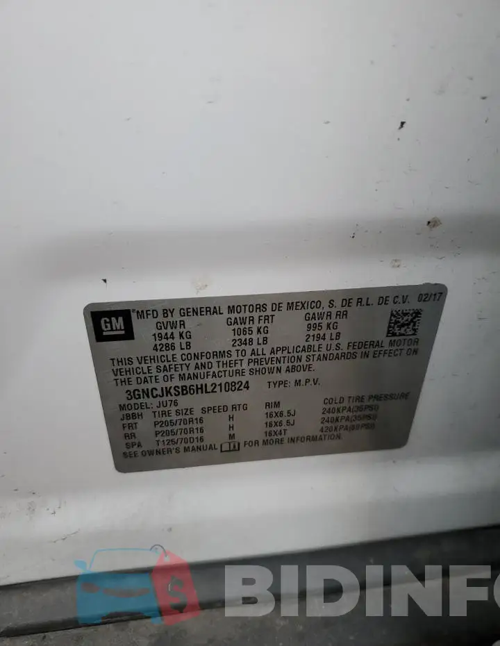 3GNCJKSB6HL210824 Photo# 13