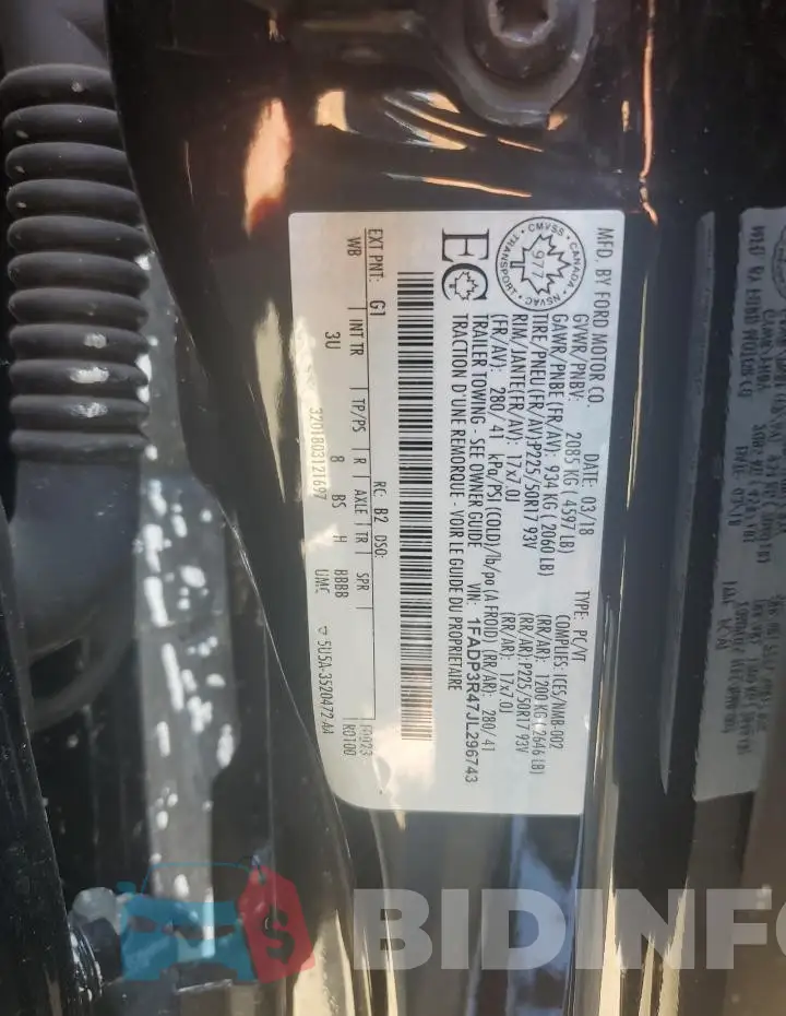 1FADP3R47JL296743 Photo# 12