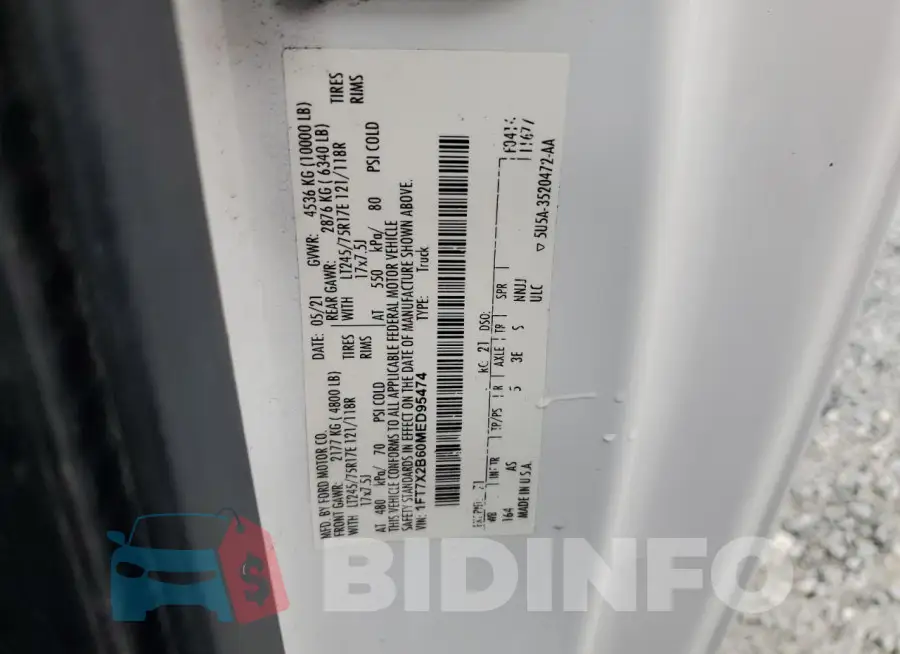 1FT7X2B60MED95474 Photo# 13