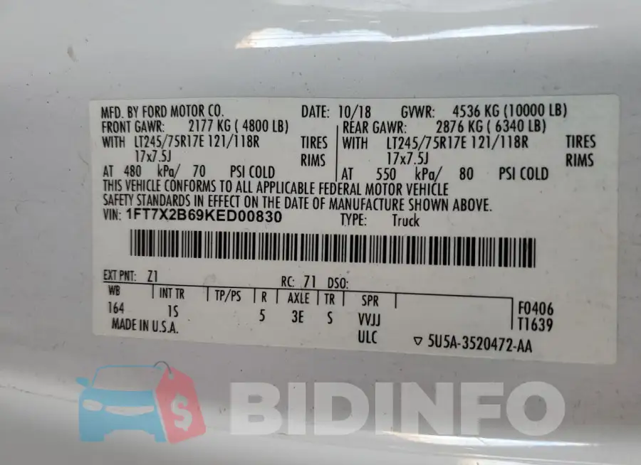 1FT7X2B69KED00830 Photo# 12