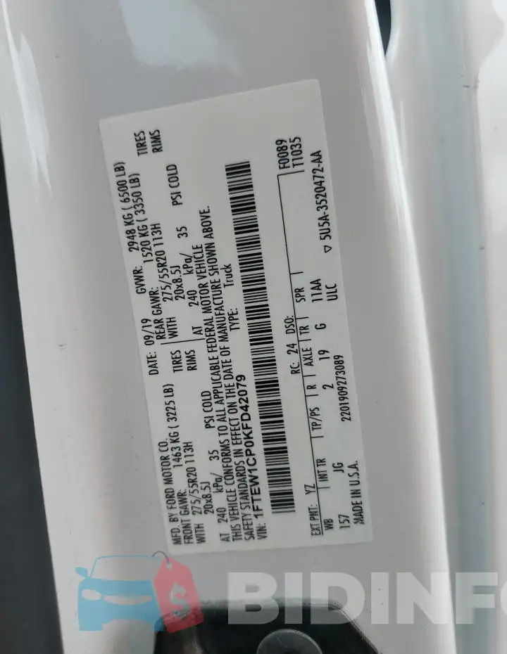 1FTEW1CP0KFD42079 Photo# 12