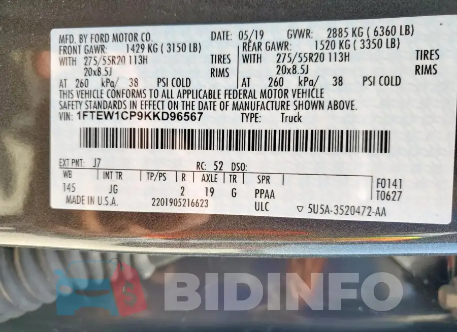 1FTEW1CP9KKD96567 Photo# 12