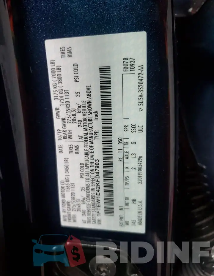 1FTEW1E42KFD47903 Photo# 12