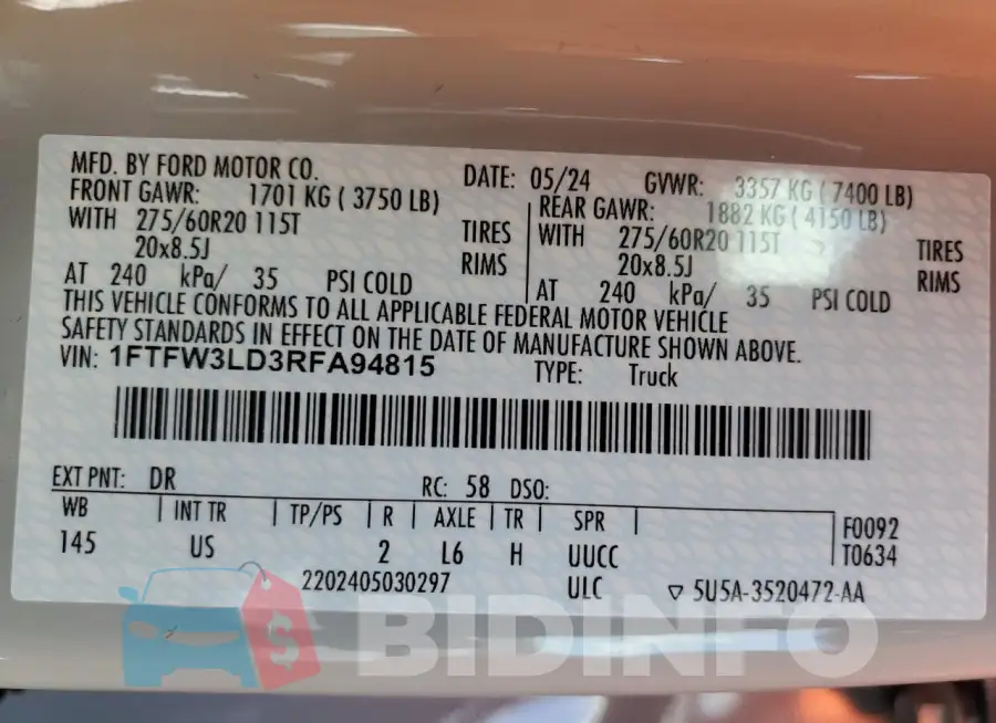 1FTFW3LD3RFA94815 Photo# 12