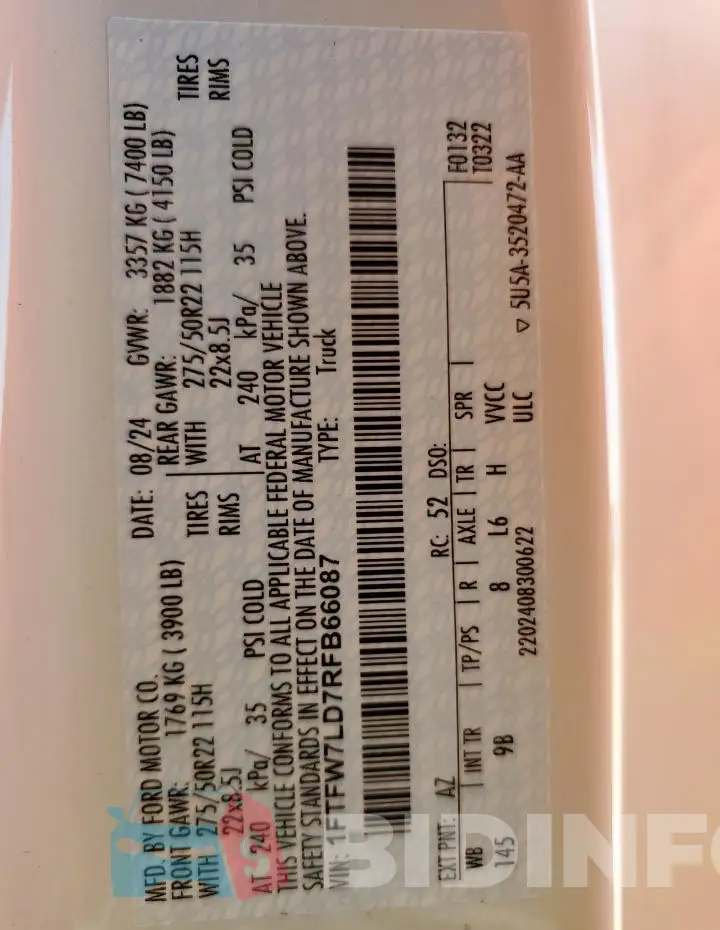 1FTFW7LD7RFB66087 Photo# 14