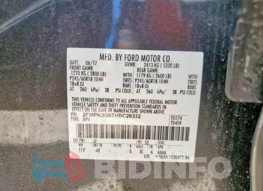 2FMPK3G97HBC26332 Photo# 12