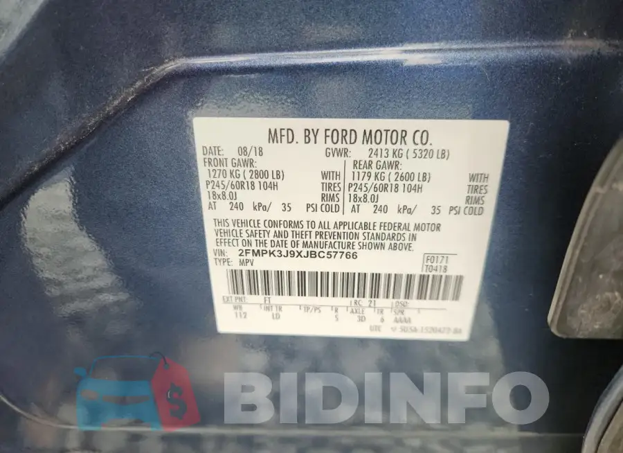 2FMPK3J9XJBC57766 Photo# 14