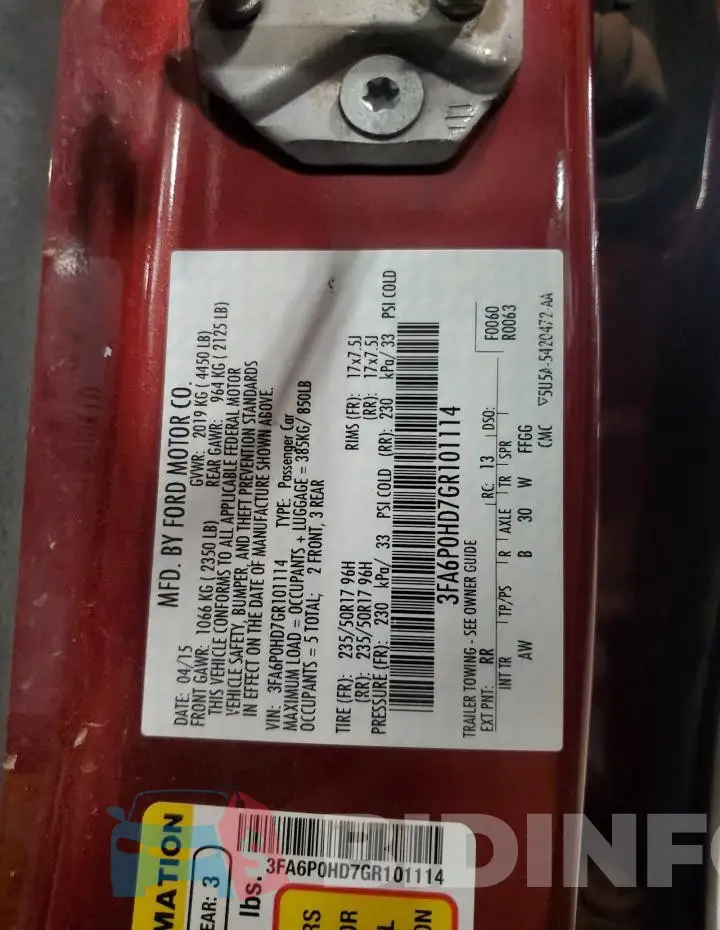 3FA6P0HD7GR101114 Photo# 12