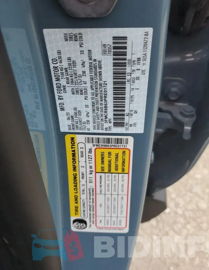 3FMCR9B63PRE01721 Photo# 13