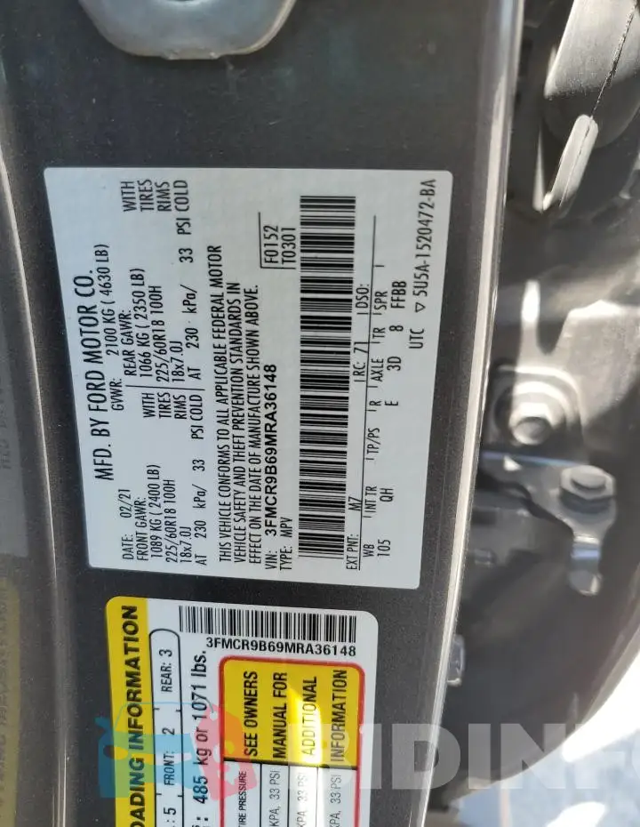 3FMCR9B69MRA36148 Photo# 13