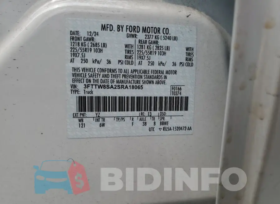 3FTTW8SA2SRA18065 Photo# 13