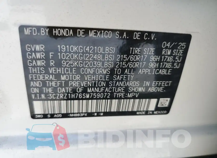 3CZRZ1H76SM759072 Photo# 13