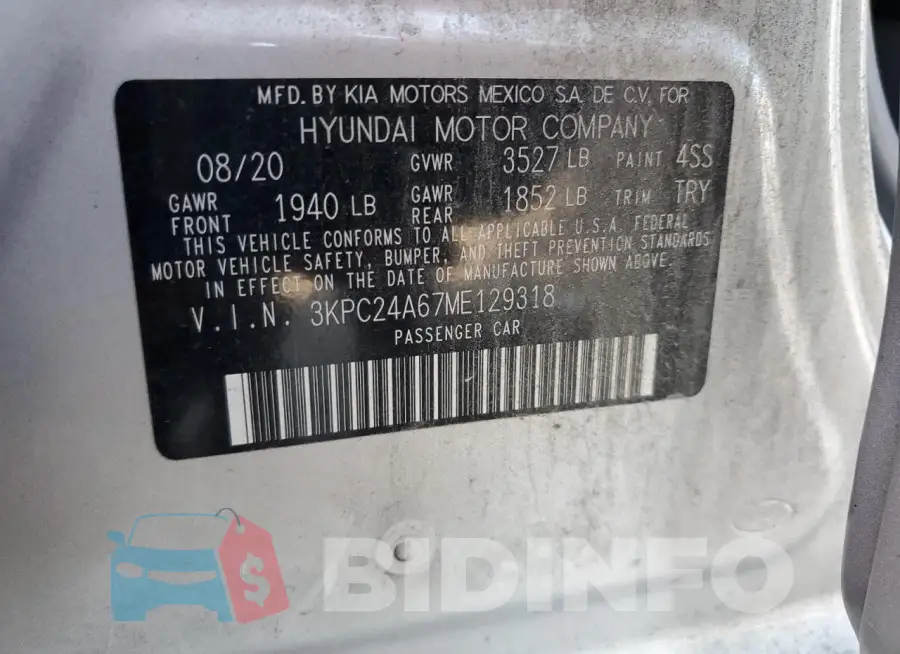 3KPC24A67ME129318 Photo# 12