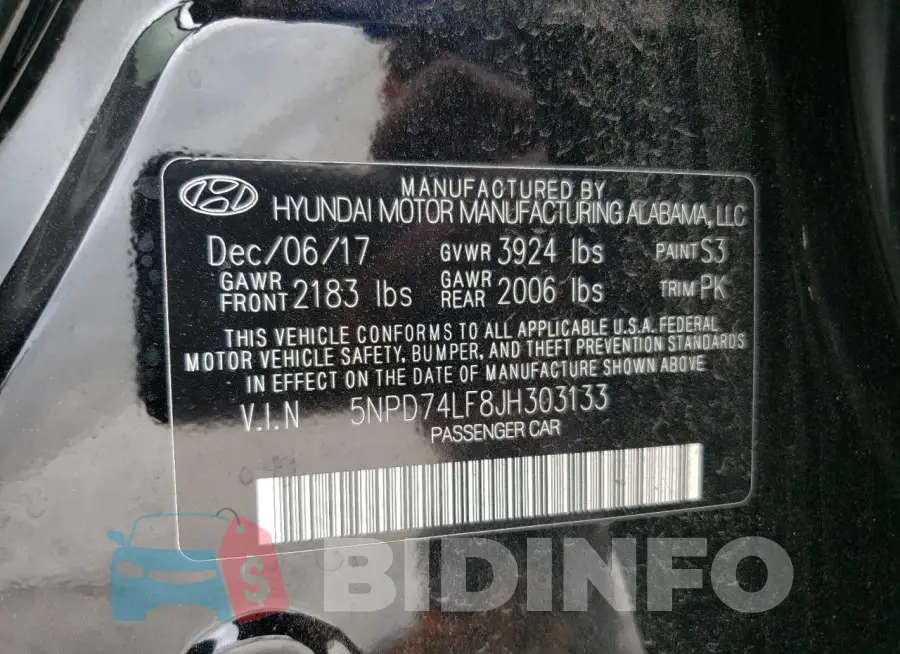 5NPD74LF8JH303133 Photo# 13