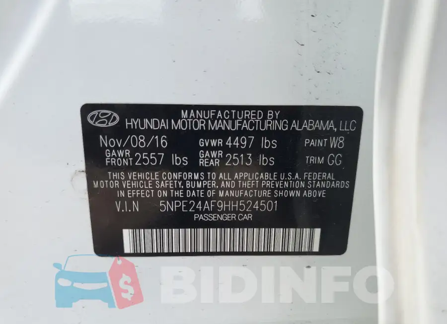 5NPE24AF9HH524501 Photo# 12