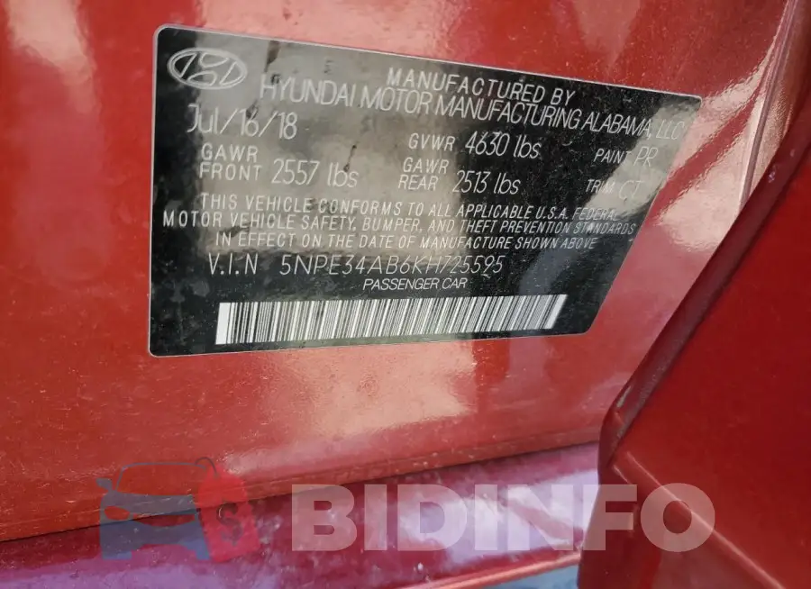 5NPE34AB6KH725595 Photo# 13