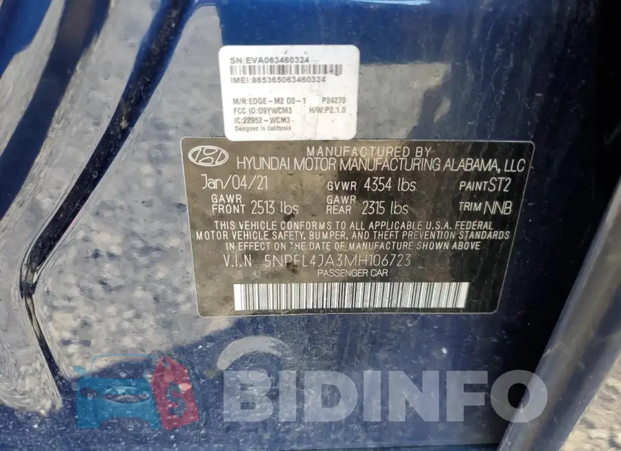 5NPEL4JA3MH106723 Photo# 12