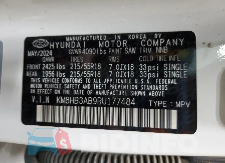 KM8HB3AB9RU177484 Photo# 14