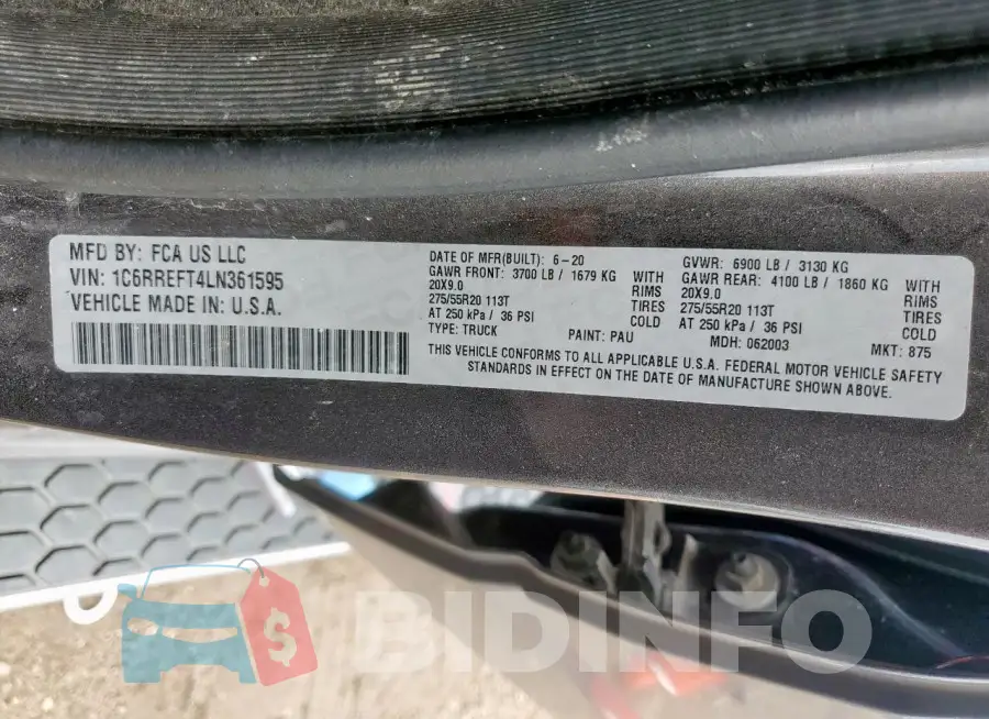 1C6RREFT4LN361595 Photo# 12