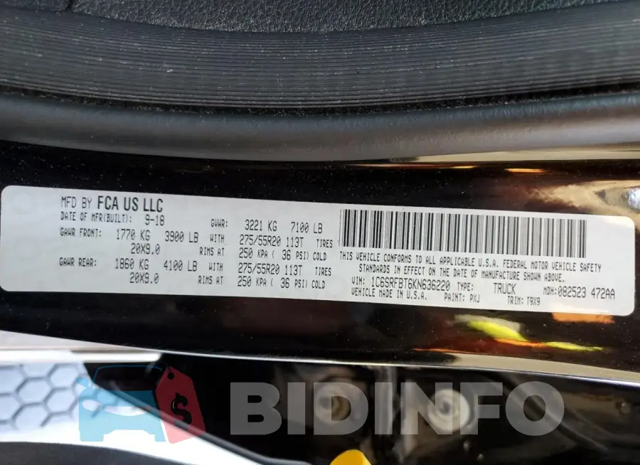 1C6SRFBT6KN636220 Photo# 13