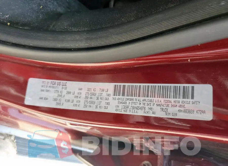 1C6SRFJT6KN654976 Photo# 12