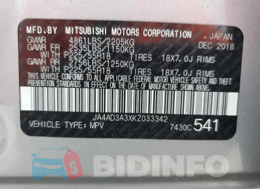 JA4AD3A3XKZ033342 Photo# 13