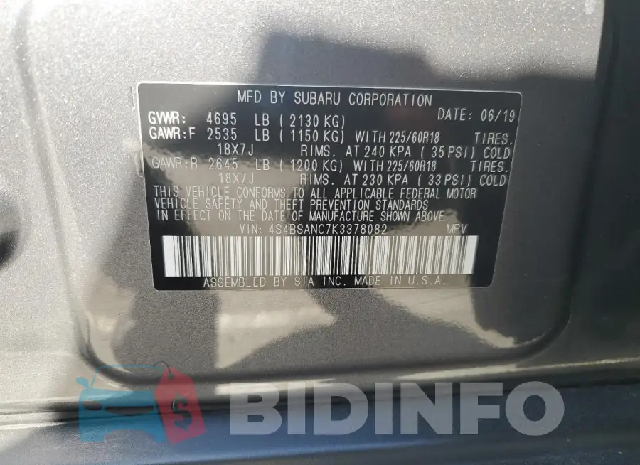 4S4BSANC7K3378082 Photo# 12