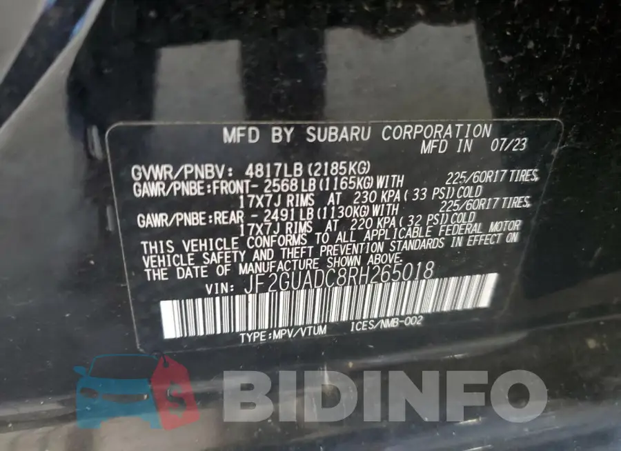 JF2GUADC8RH265018 Photo# 13