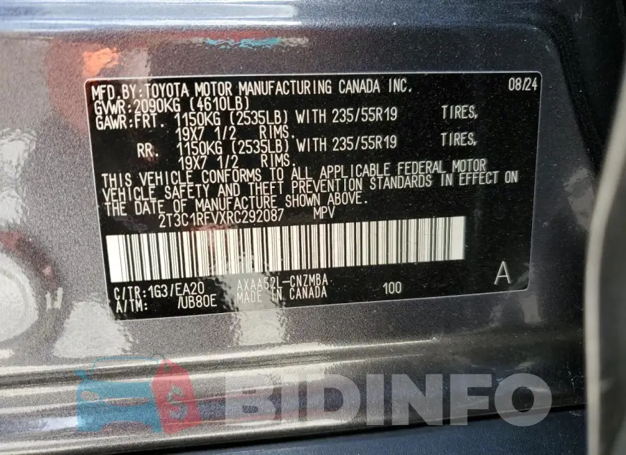 2T3C1RFVXRC292087 Photo# 12