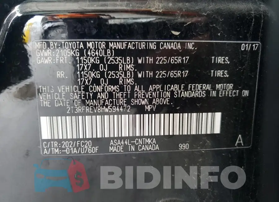 2T3RFREV8HW594472 Photo# 14
