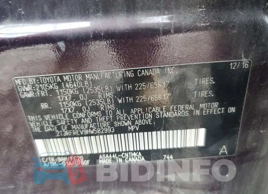 2T3RFREV9HW582993 Photo# 13