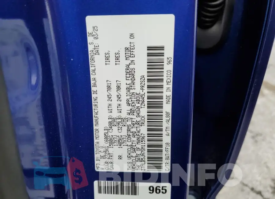 3TMLB5JN7SM115967 Photo# 12