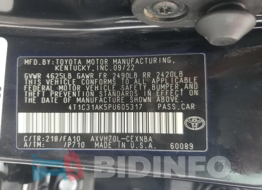 4T1C31AK5PU605317 Photo# 12