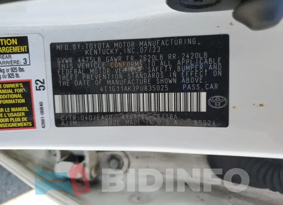 4T1G11AK3PU835025 Photo# 12