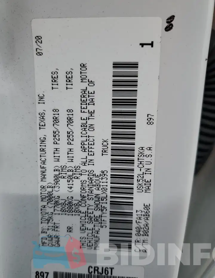 5TFTY5F15LX011395 Photo# 12