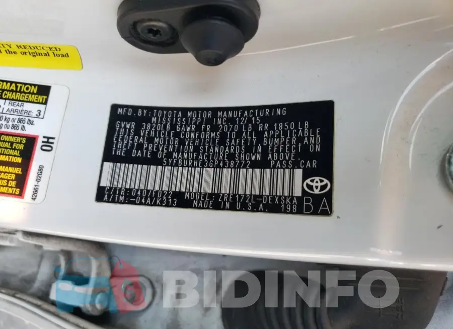5YFBURHE3GP438772 Photo# 12