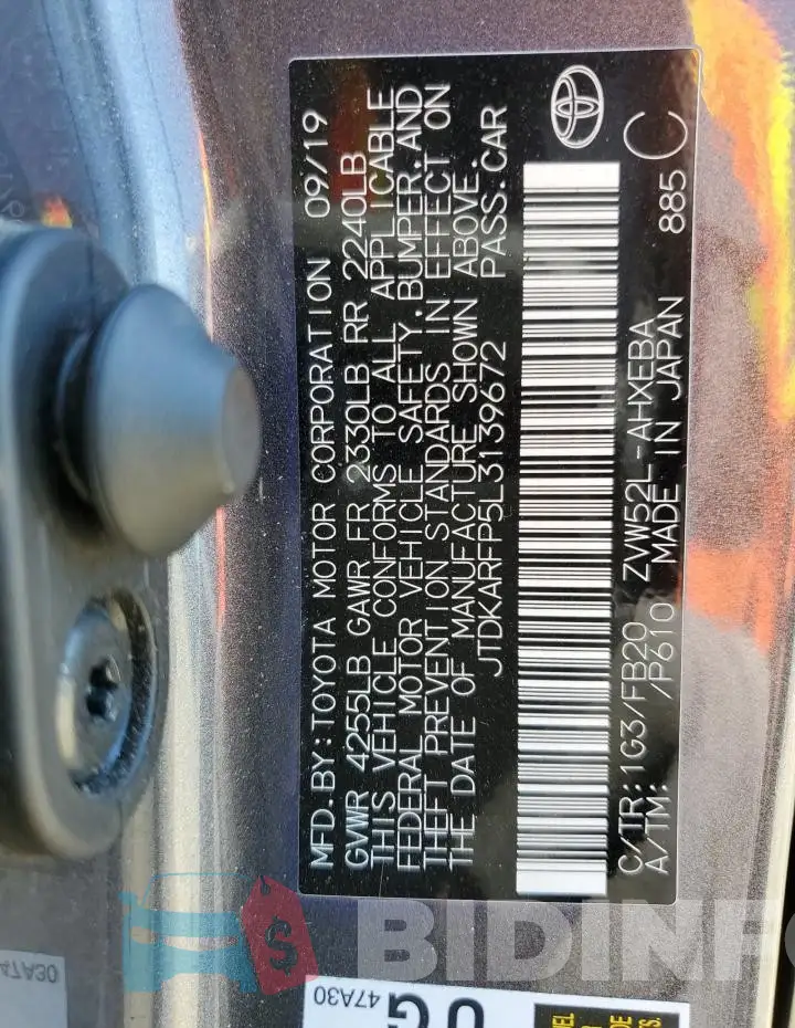 JTDKARFP5L3139672 Photo# 12