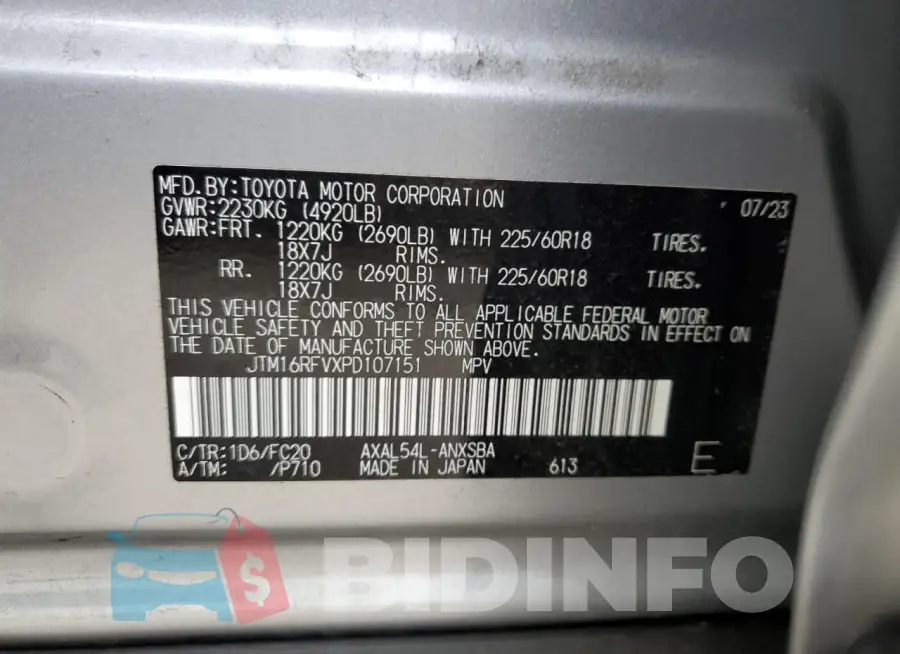 JTM16RFVXPD107151 Photo# 12