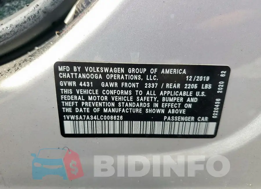1VWSA7A34LC008626 Photo# 12
