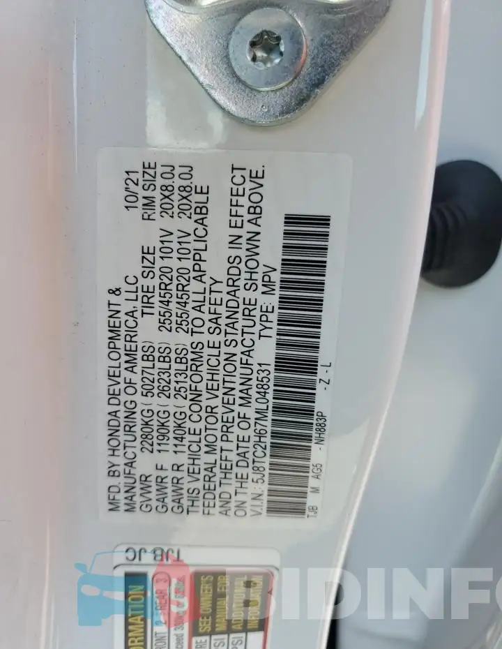 5J8TC2H67ML048531 Photo# 13
