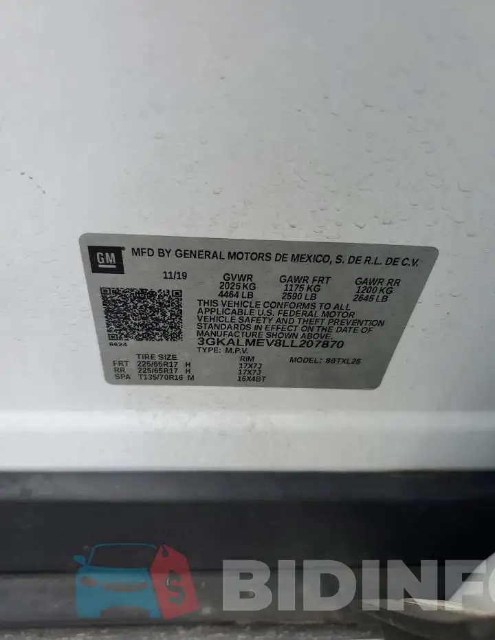 3GKALMEV8LL207870 Photo# 13