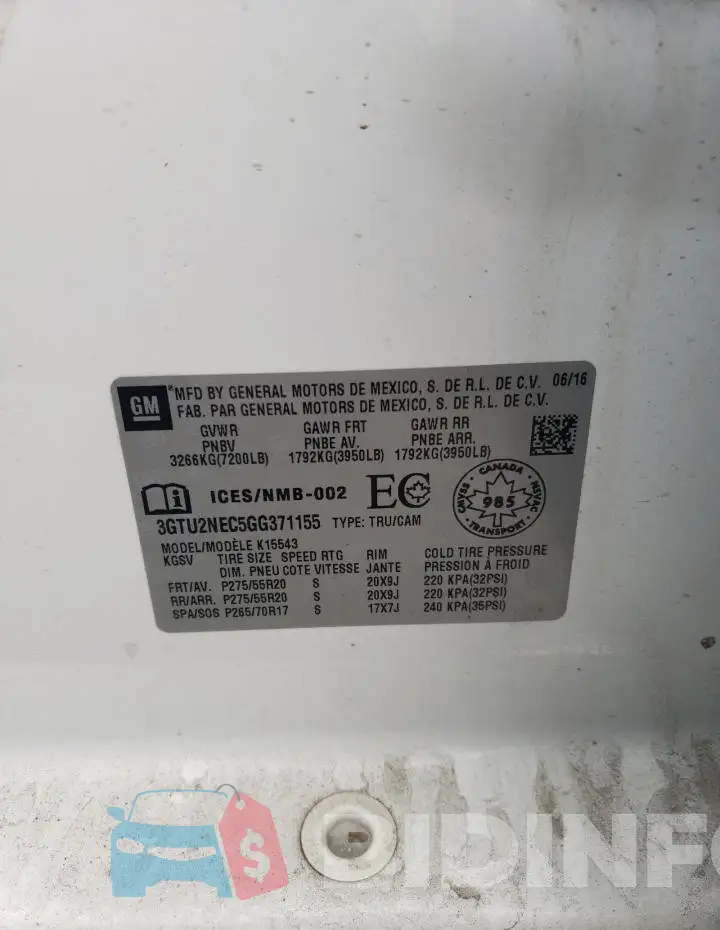 3GTU2NEC5GG371155 Photo# 12