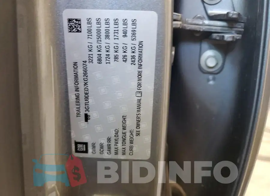 3GTU9DED7KG266074 Photo# 12